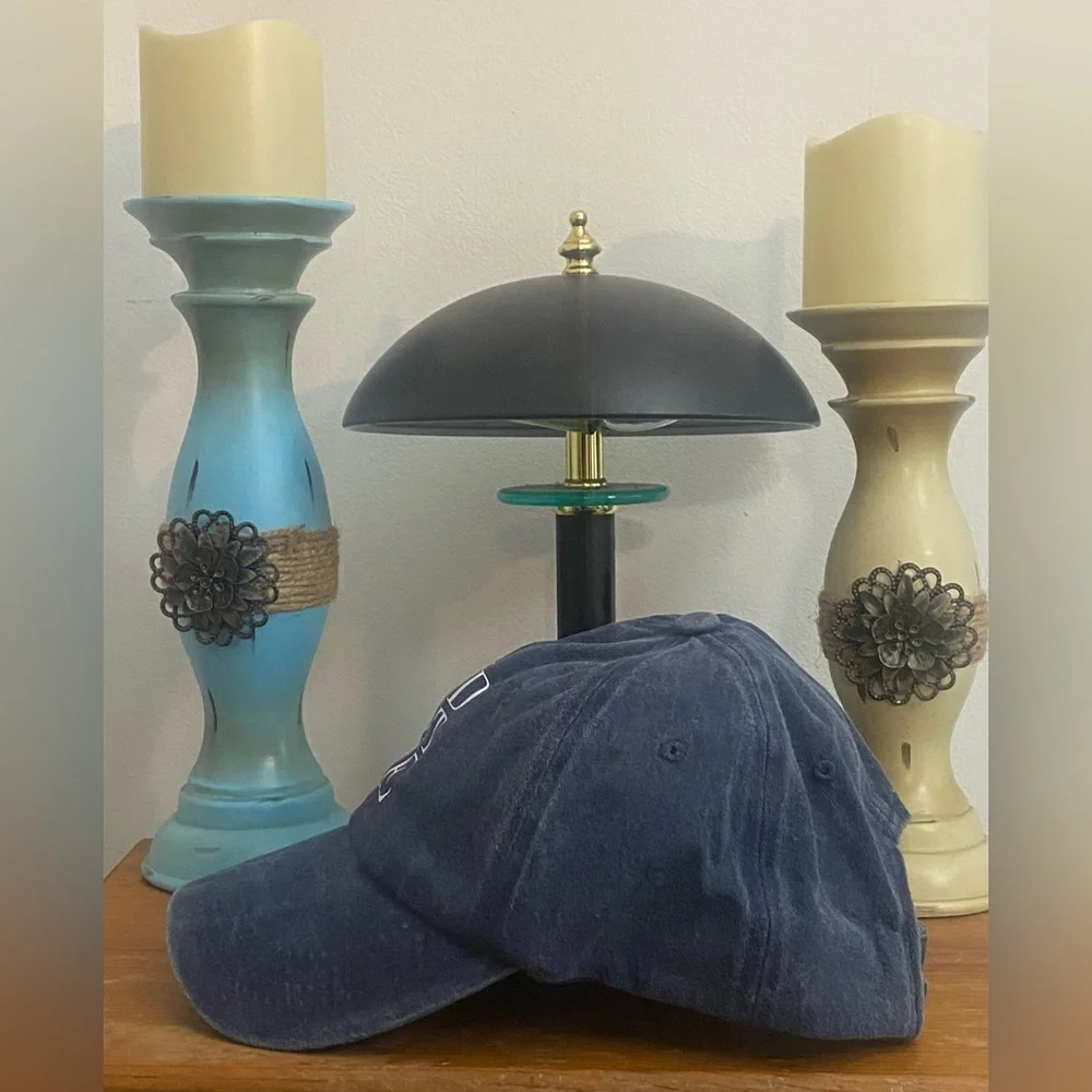 🙌🏽 ✨3 for $30 GOD GOT ME. Washed Denim Graphic Hat. Color: Blue/Black/ White - Picture 4 of 6